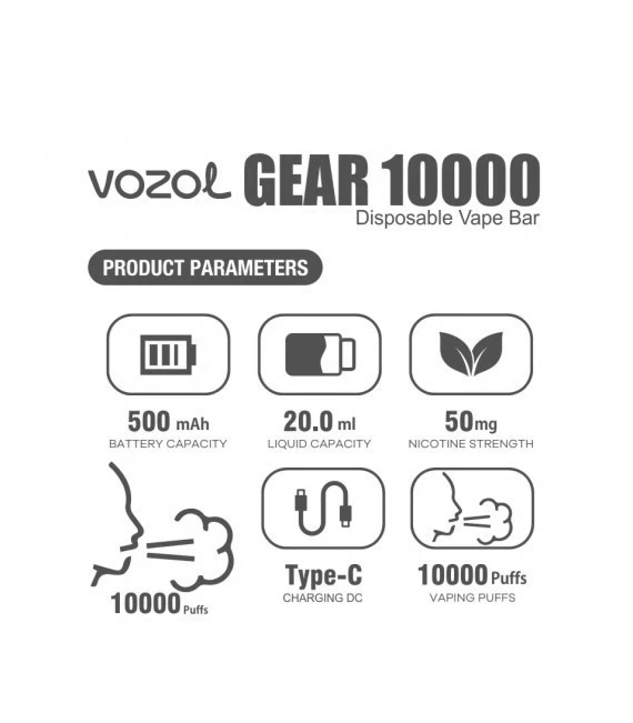 Vozol Gear 10000 Disposable Lush Ice